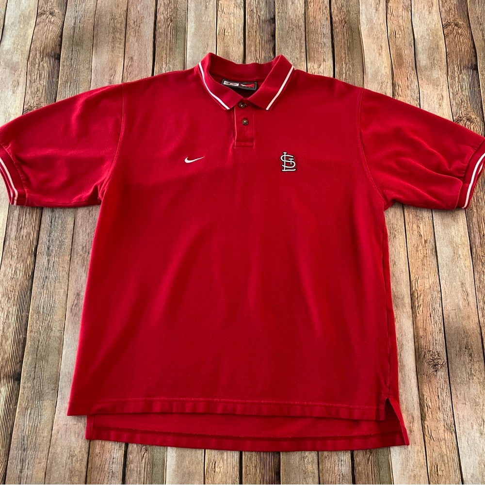 Nike mens Saint Louis Cardinals short sleeve polo shirt | size large - Picture 1 of 8